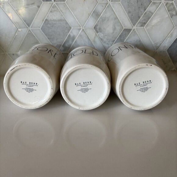 Rae Dunn Contain Store Hold Containers with Lids Set of Three 3 Brand New - Picture 6 of 10